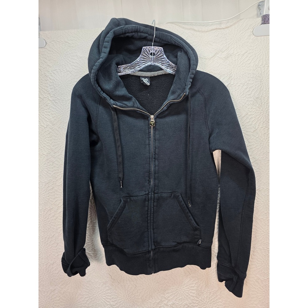 Aritzia TNA ZipUp Hoodie Women Sm Black Good Fleece Lined Raglan Casual Pocket